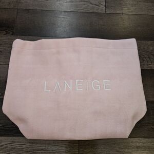 Laneige Pink Terry Cloth Tote Bag
